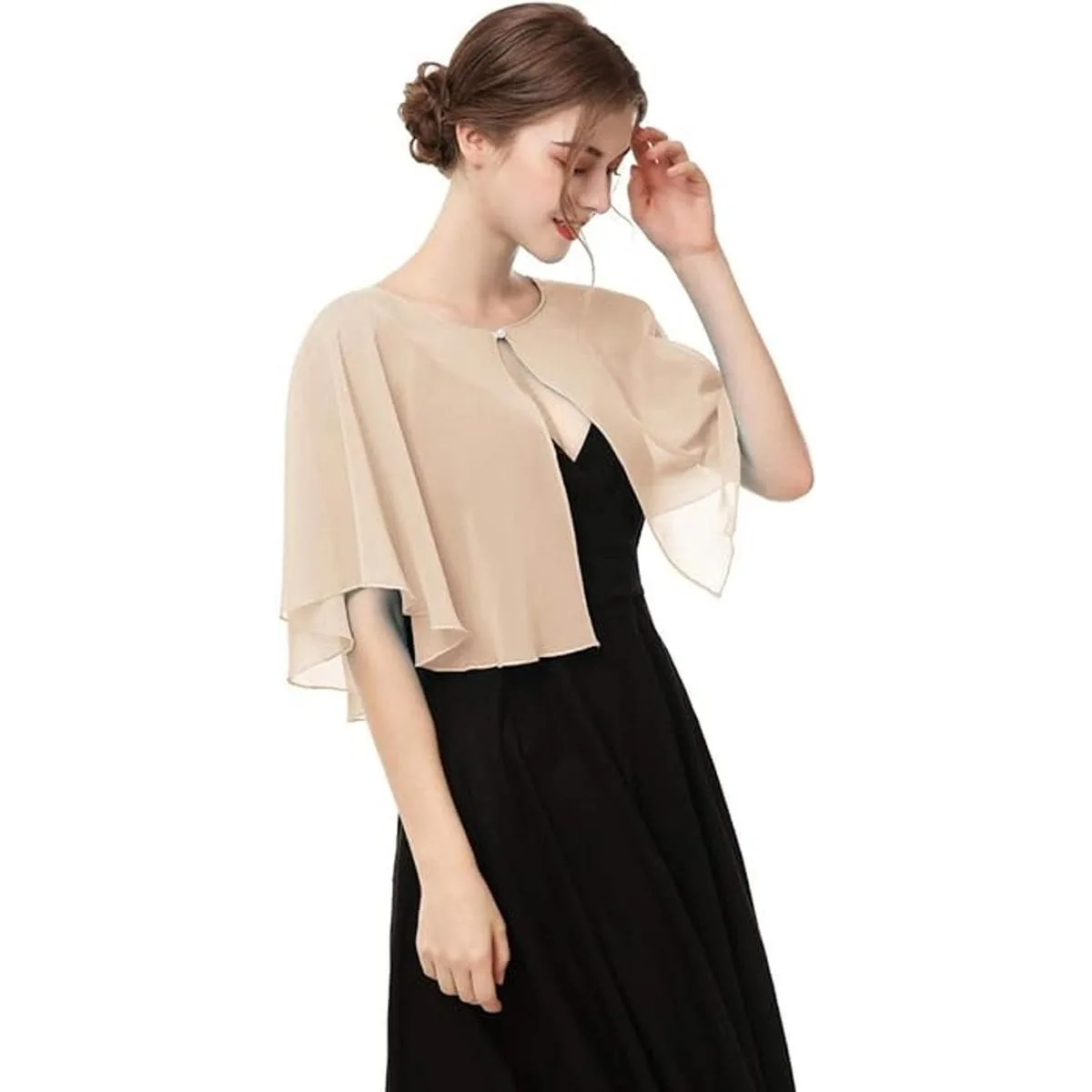 Capelets suaves Chales y envolturas para vestido de gasa_4