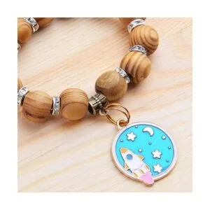 100cs Antiguo Marrón Fianza Perlas Pulseras Charms Cuelgan