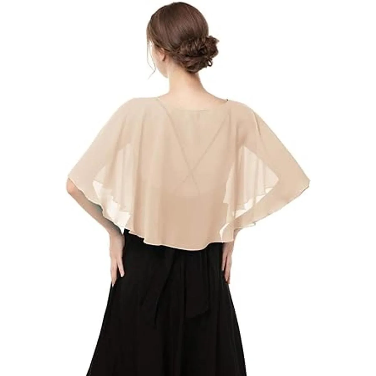 Capelets suaves Chales y envolturas para vestido de gasa_5