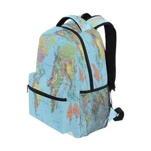 CCDMJ Mochilas Globo Mapa del Mundo Bolsa de la Escuela de