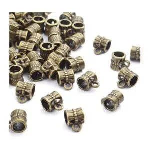 100cs Antiguo Marrón Fianza Perlas Pulseras Charms Cuelgan