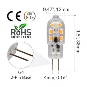 Simba Lighting Bombilla LED G4 paquete de 5 1.5W T3 20W