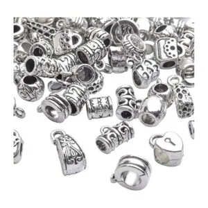 85 piezas de plata antigua fianza pulseras colgantes