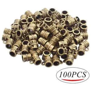 100cs Antiguo Marrón Fianza Perlas Pulseras Charms Cuelgan