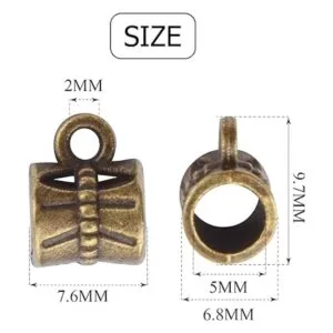 100cs Antiguo Marrón Fianza Perlas Pulseras Charms Cuelgan