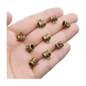 100cs Antiguo Marrón Fianza Perlas Pulseras Charms Cuelgan