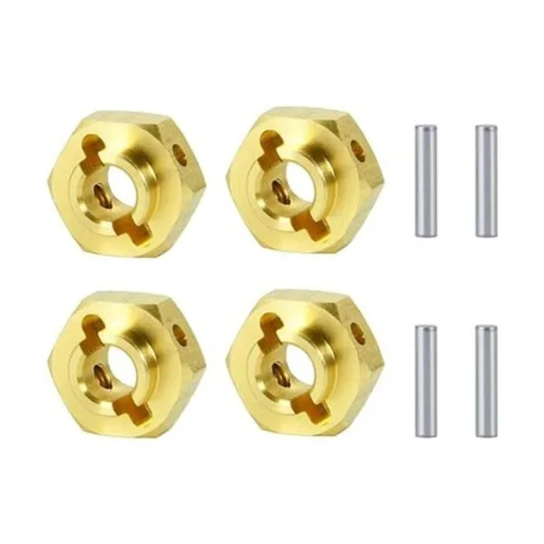 RCLions Hubs hexagonales de rueda de 0.472 in latón_5