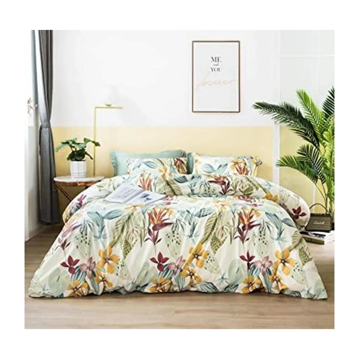 SUSYBAO Juego de funda de edredón de 3 piezas 100