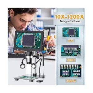 Elikliv EDM9 Microscopio digital LCD de 7 pulgadas 1200X_3