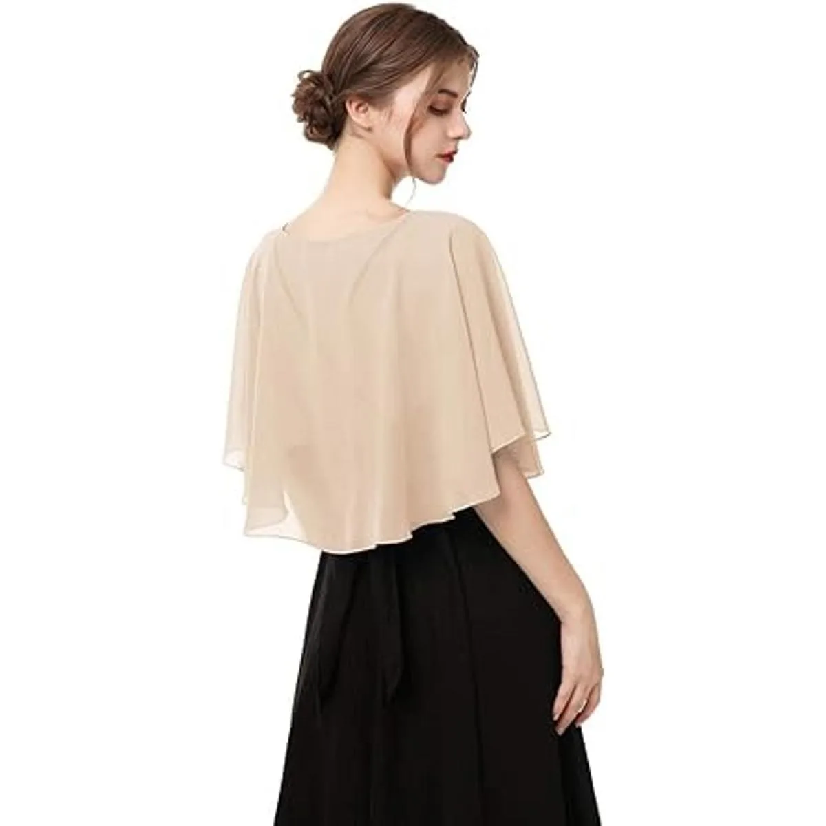 Capelets suaves Chales y envolturas para vestido de gasa_3