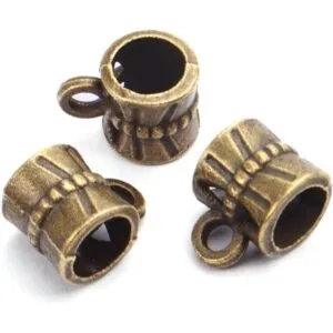 100cs Antiguo Marrón Fianza Perlas Pulseras Charms Cuelgan