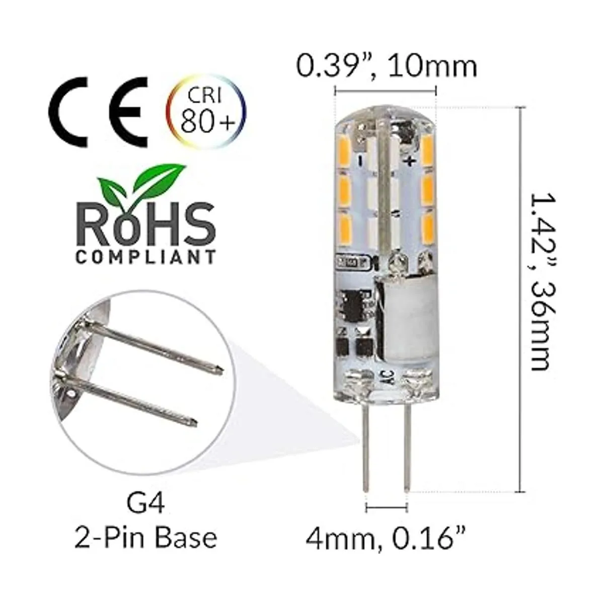 Simba Lighting Bombilla LED G4 5 unidades 1.1 W T3 10