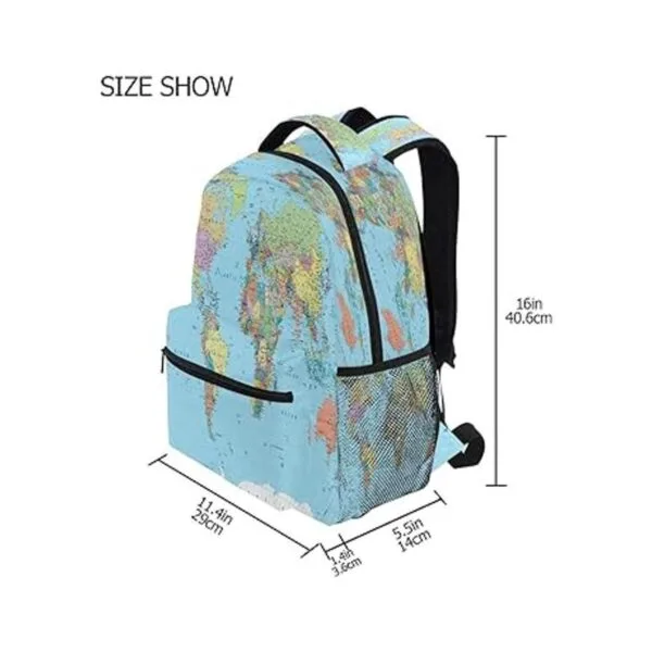 CCDMJ Mochilas Globo Mapa del Mundo Bolsa de la Escuela de