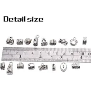 85 piezas de plata antigua fianza pulseras colgantes