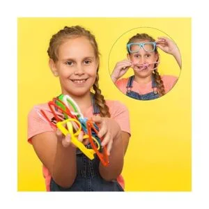 Paquete de 8 lentes de neón para niños sin lente gafas_5