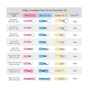 Nilight 540 conectores de alambre termorretráctiles_2