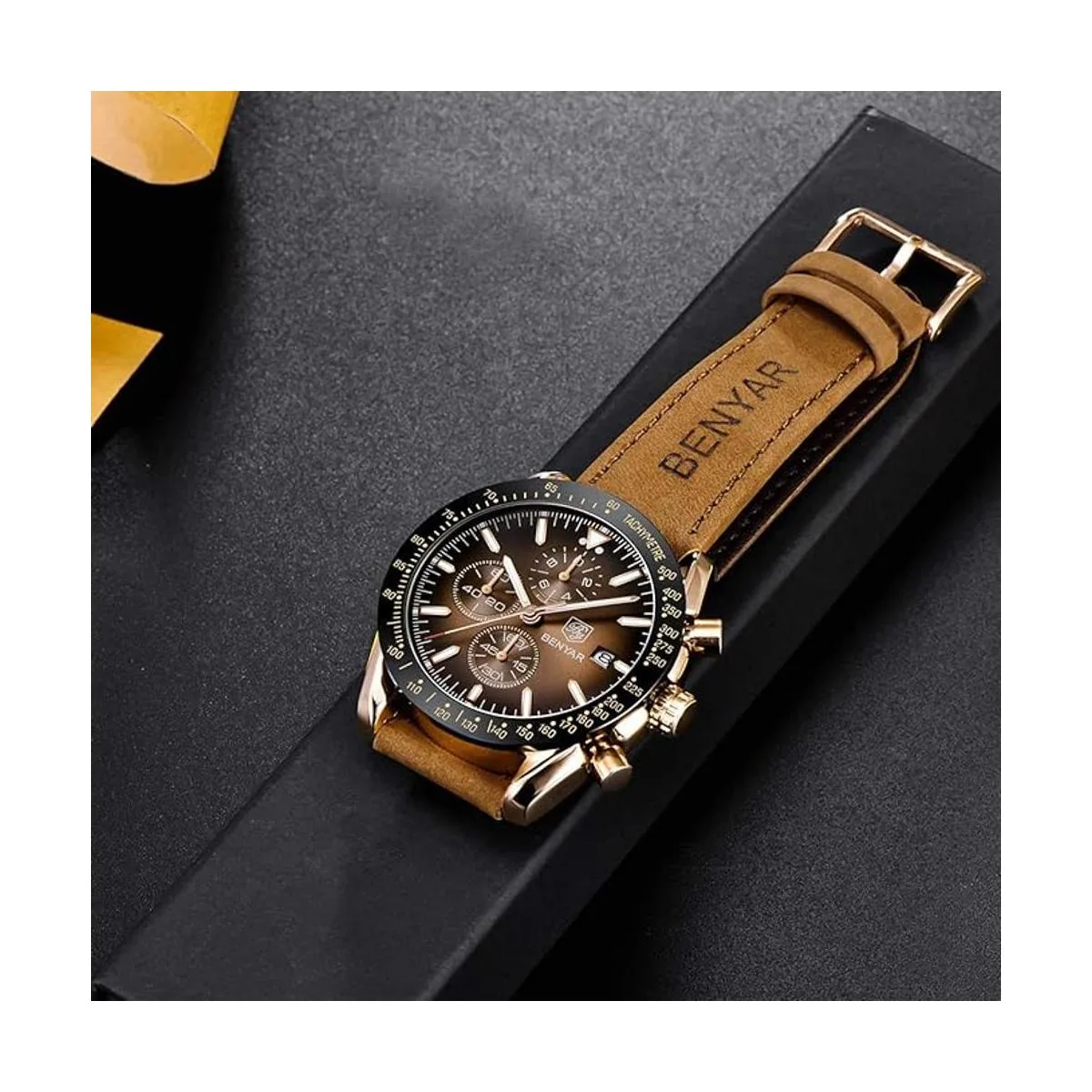 BENYAR Reloj de pulsera con cronógrafo analógico de_6