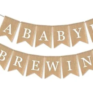 SWYOUN Guirnalda de arpillera para baby shower fiesta_3