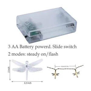 Cadena de luces estrelladas de libélula de 10 pies 20 LED_4
