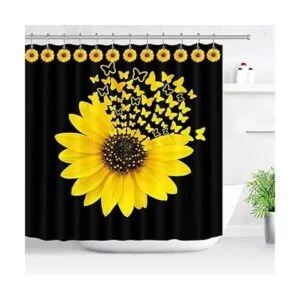 CHICTIE Ganchos para cortina de ducha de girasol ganchos_3