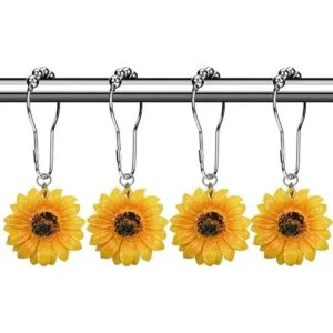 CHICTIE Ganchos para cortina de ducha de girasol ganchos_1