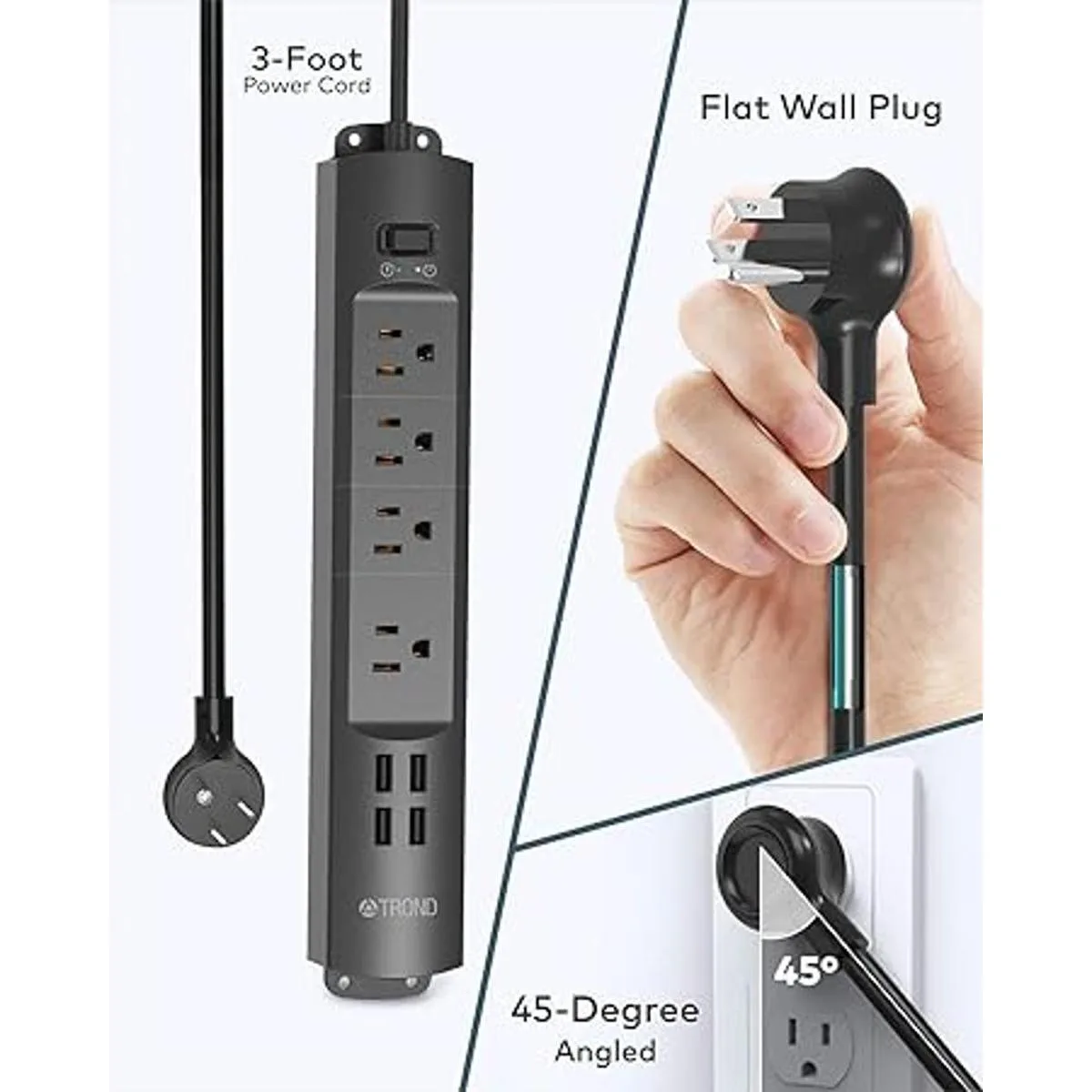 TROND Regleta protectora contra sobretensiones con USB_6