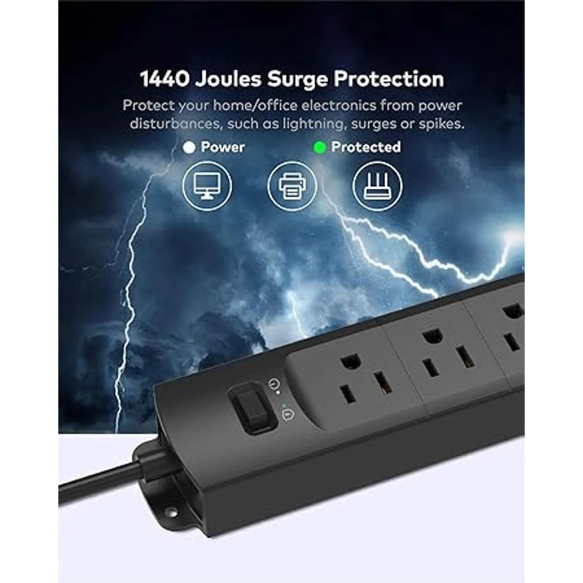 TROND Regleta protectora contra sobretensiones con USB_4