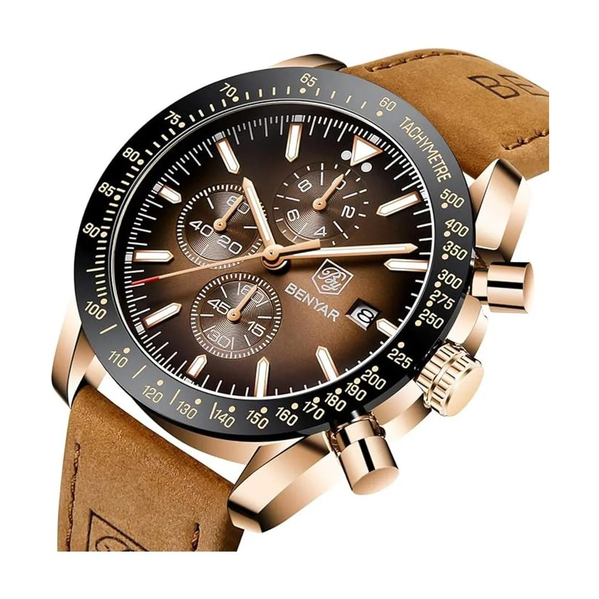 BENYAR Reloj de pulsera con cronógrafo analógico de_2