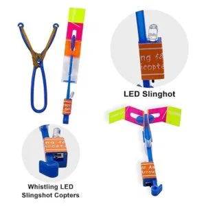Rocket Slingshot volador con luces LED que brillan en la_4