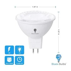 Paquete de 6 bombillas LED MR16 de BlueX 6 W equivalente_2