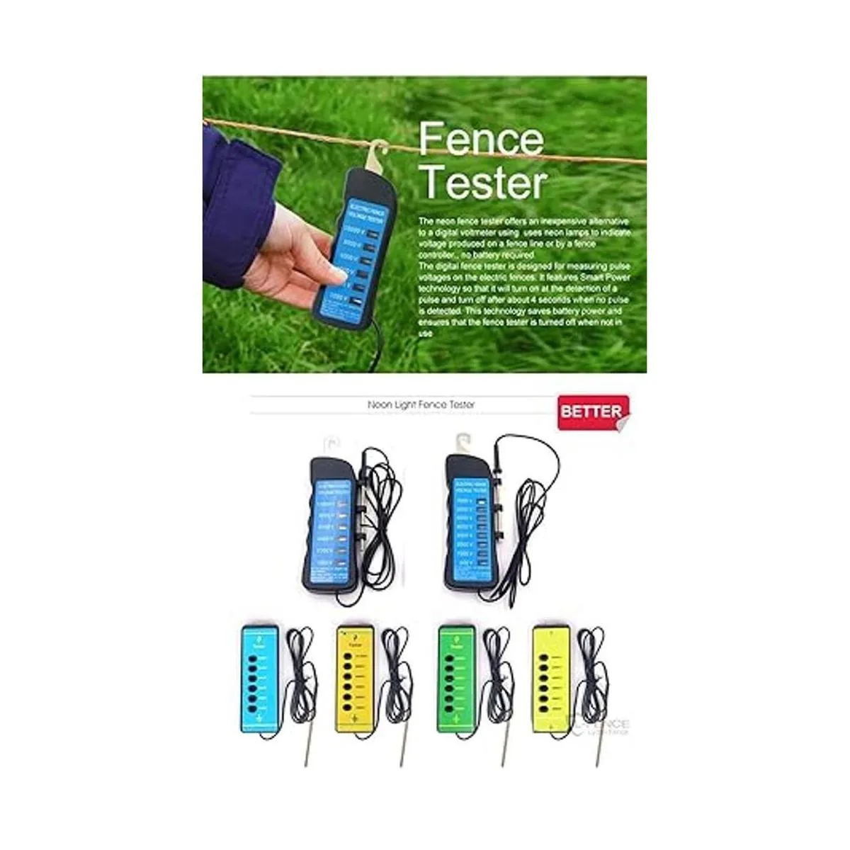 Probador eléctrico de la cerca de la granja del voltímetro_3