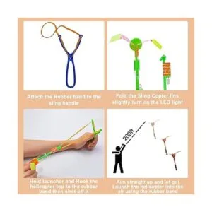 Rocket Slingshot volador con luces LED que brillan en la_5