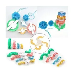 Kit de fabricación de pompones telar de tejer agujas de