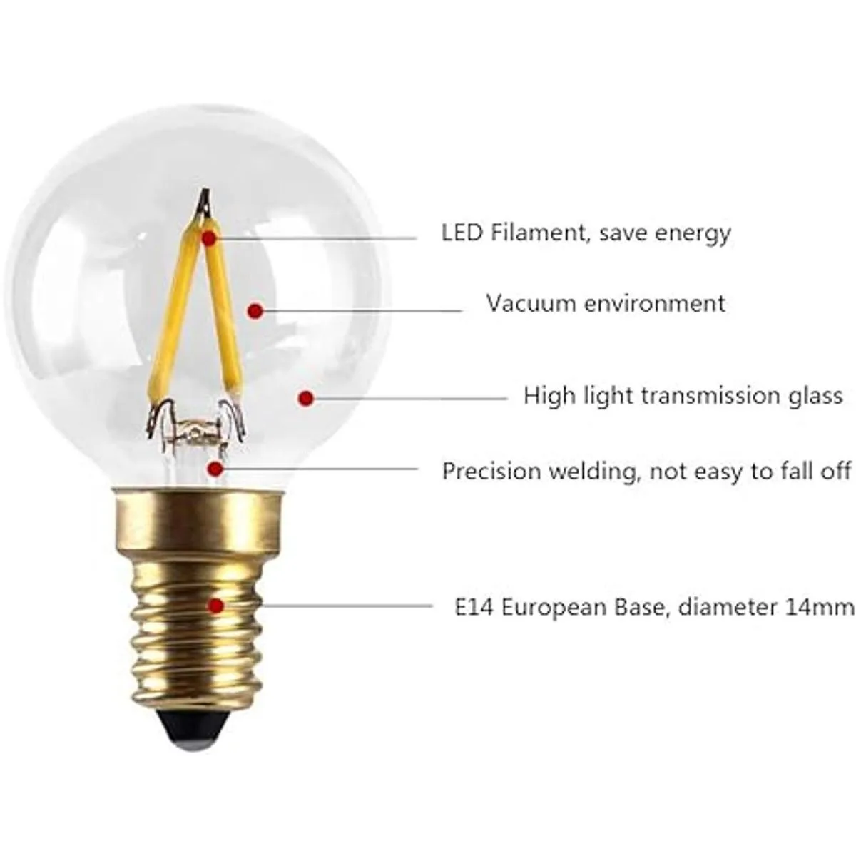 Bombillas LED Edison E14 de 1 W no regulables base_3