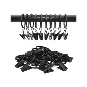 AMZSEVEN Paquete de 40 anillos de cortina con clips clips_6