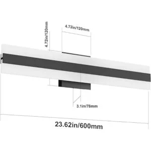 Aipsun Lámpara de tocador negra moderna de 23.6