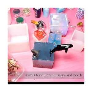 Paquete de 4 moldes cuadrados de resina 4 tamaños de