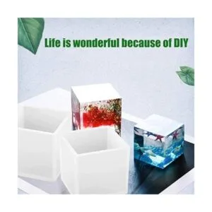 Paquete de 4 moldes cuadrados de resina 4 tamaños de