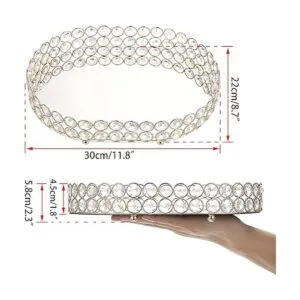 Hipiwe Bandeja de maquillaje de cristal espejado bandeja