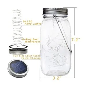 Luces solares de tarro de cristal con 30 ledes paquete de_3