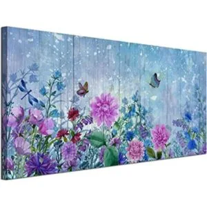 Acocifi Lienzo morado para pared pintura de mariposas de_1