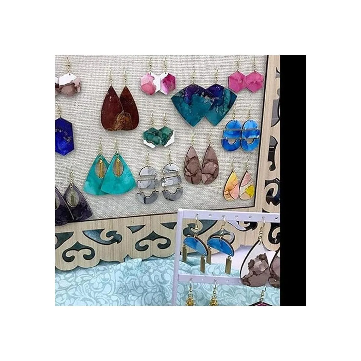 30 pendientes de madera natural con forma de hexágono_4