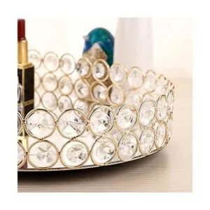 Hipiwe Bandeja de maquillaje de cristal espejado bandeja