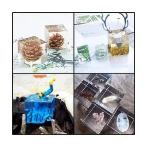 Paquete de 4 moldes cuadrados de resina 4 tamaños de