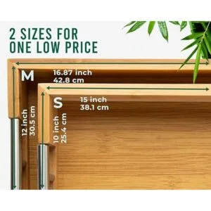 Bandejas modernas de bambú para servir con asas de metal