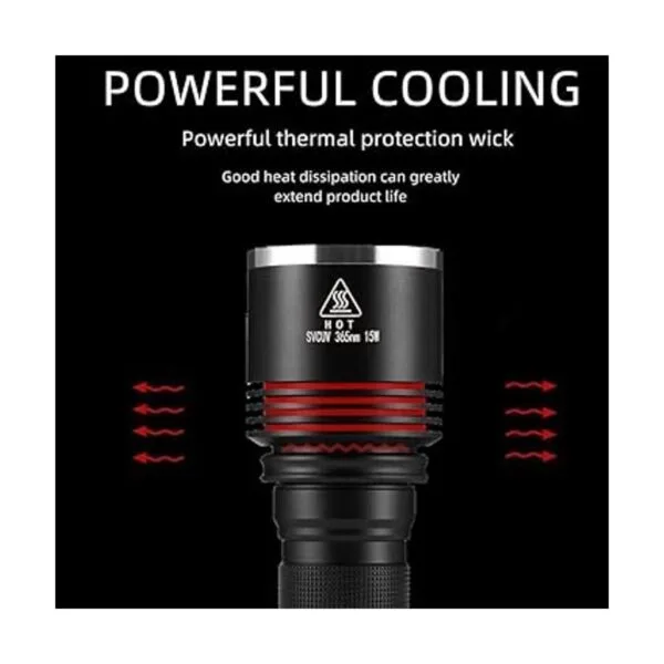 Alonefire SV13 Linterna UV de 15 W 365 nm recargable_4