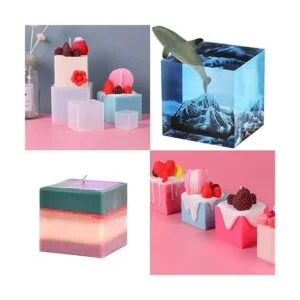 Paquete de 4 moldes cuadrados de resina 4 tamaños de