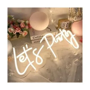 Lets Party Neon Sign for Party Birthday Party Wedding_2