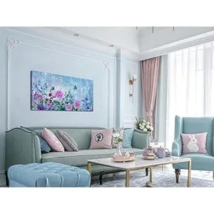 Acocifi Lienzo morado para pared pintura de mariposas de_5