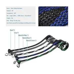 Leo 10 fundas para caña de pescar de 74.8 in de malla_3